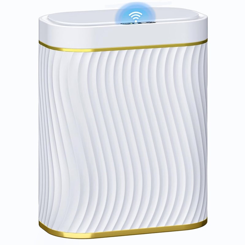 steo spce Automatic Motion Sensor Bathroom Small Trash Can with Lid, 2.6 Gallon Touchless Slim Garbage Can, Smart Waterproof Trash Bin for Bedroom, Restroom, Living Room, Office - Image 1